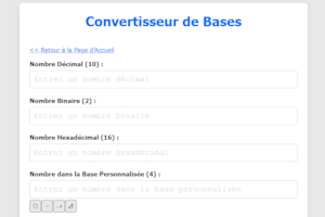 capture d'écran du Convertisseur de Bases